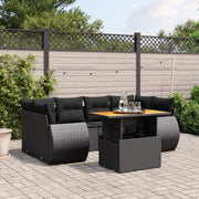 Loungeset 7-delig poly rattan zwart