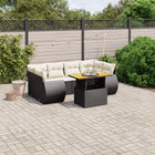 7-Delige Loungeset Met Kussens Poly Rattan Zwart