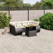 Loungeset 7-delig poly rattan zwart