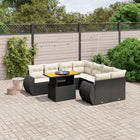 9-Delige Loungeset Met Kussens Poly Rattan Zwart