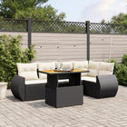 Loungeset 6-delig poly rattan zwart