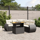 Loungeset 6-delig poly rattan zwart