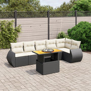 Loungeset 7-delig poly rattan zwart