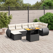 Loungeset 8-delig poly rattan zwart