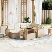 Loungeset 8-delig poly rattan beige