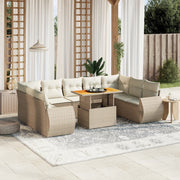 Loungeset 10-delig poly rattan beige