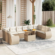 Tuinset 11-delig poly rattan beige