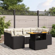 Loungeset 7-delig poly rattan zwart