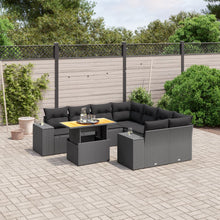9-Delige Loungeset Met Kussens Poly Rattan Zwart