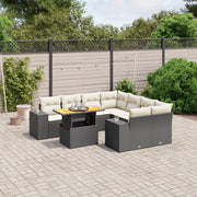 Loungeset 9-delig poly rattan zwart
