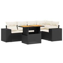 6-Delige Loungeset Met Kussens Poly Rattan Zwart