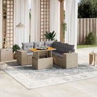 Loungeset 6-delig poly rattan beige