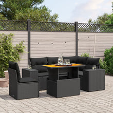 6-Delige Loungeset Met Kussens Poly Rattan Zwart