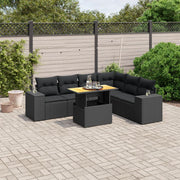 Loungeset 7-delig poly rattan zwart