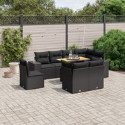 Loungeset 9-delig poly rattan zwart
