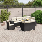 Loungeset 9-delig poly rattan zwart