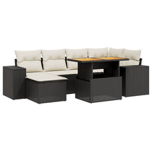 7-Delige Loungeset Met Kussens Poly Rattan Zwart