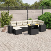 Loungeset 8-delig poly rattan zwart