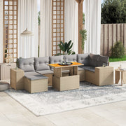 Loungeset 8-delig poly rattan beige