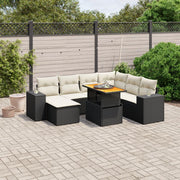 Loungeset 8-delig poly rattan zwart