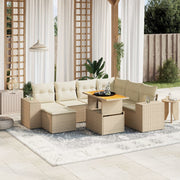 Loungeset 8-delig poly rattan beige
