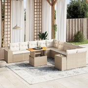 Tuinset 11-delig poly rattan beige