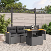 Loungeset 5-delig poly rattan zwart