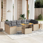 Loungeset 8-delig poly rattan beige