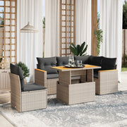 Loungeset 6-delig poly rattan grijs
