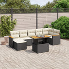 8-Delige Loungeset Met Kussens Poly Rattan Zwart