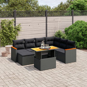 Loungeset 8-delig poly rattan zwart