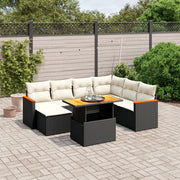 Loungeset 8-delig poly rattan zwart