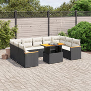 Loungeset 11-delig poly rattan zwart