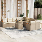 Tuinset poly rattan 11-delig beige