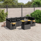 8-Delige Loungeset Met Kussens Poly Rattan Zwart