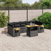 Loungeset 8-delig poly rattan zwart