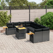 Loungeset 9-delig poly rattan zwart