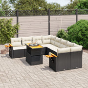 Loungeset 9-delig poly rattan zwart