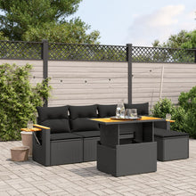 6-Delige Loungeset Met Kussens Poly Rattan Zwart