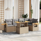Loungeset 6-delig poly rattan beige