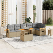 Loungeset 7-delig poly rattan beige