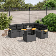 Loungeset 7-delig poly rattan zwart