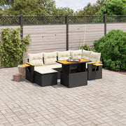 Loungeset 8-delig poly rattan zwart