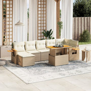 Loungeset 8-delig poly rattan beige