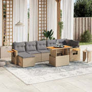 Loungeset 8-delig poly rattan beige