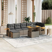 Loungeset 8-delig poly rattan grijs