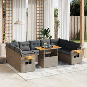 Loungeset 11-delig poly rattan grijs