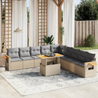 11-delige Tuinset met kussens poly rattan beige