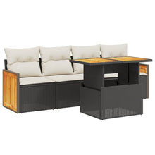 5-Delige Loungeset Met Kussens Poly Rattan Zwart