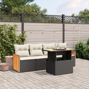 Loungeset 5-delig poly rattan zwart